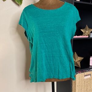 Teal Women's 100% Linen Top
